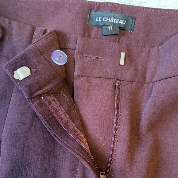 Elegant Wine Women's Wide-Leg Pants - Picture 4 of 11